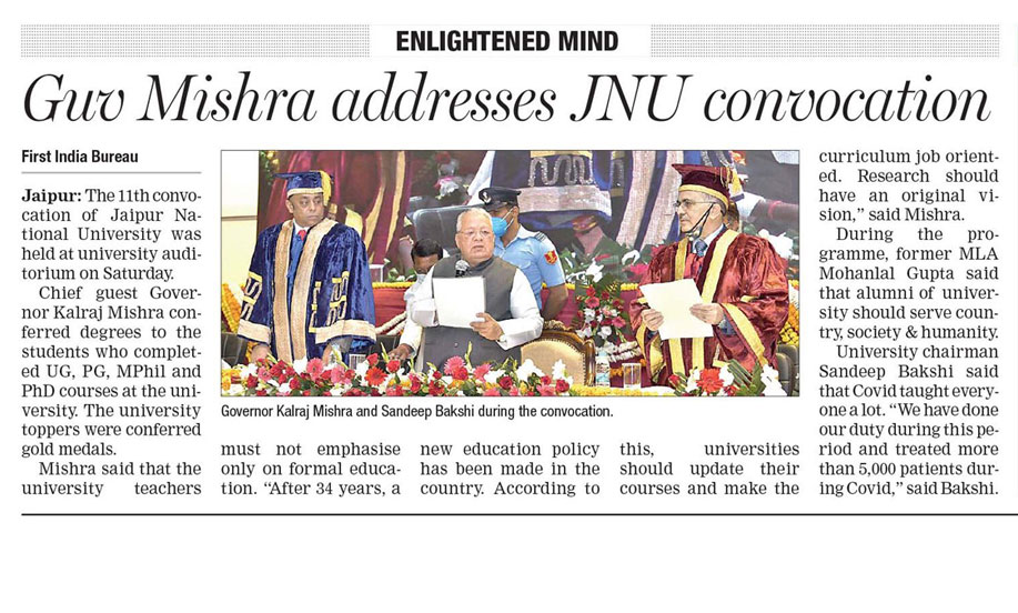 Guv Mishra addresses JNU convocation