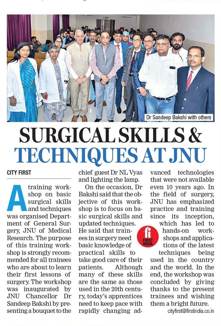 Surgical Skills And Techniques At JNU